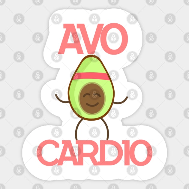 Avo-Cardio - Workout, Gym, Fitness - D3 Designs Sticker by D3Apparels